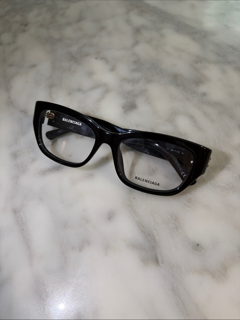 Balenciaga Black Thick-Frame Eyeglasses